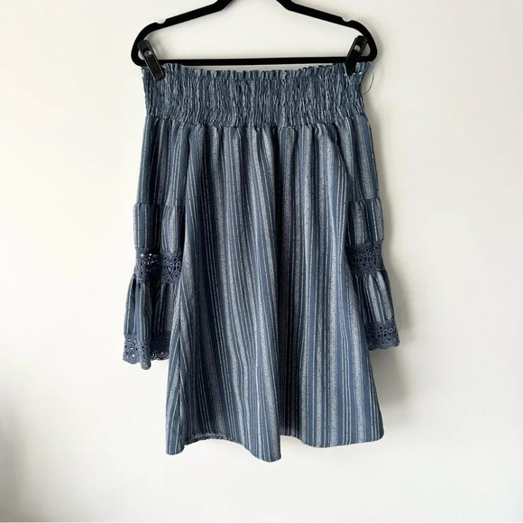 Kiwi Punch Off The Shoulder Fared Boho Tunic Top - Picture 3 of 14